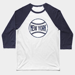 New York Retro Baseball - Navy Baseball T-Shirt